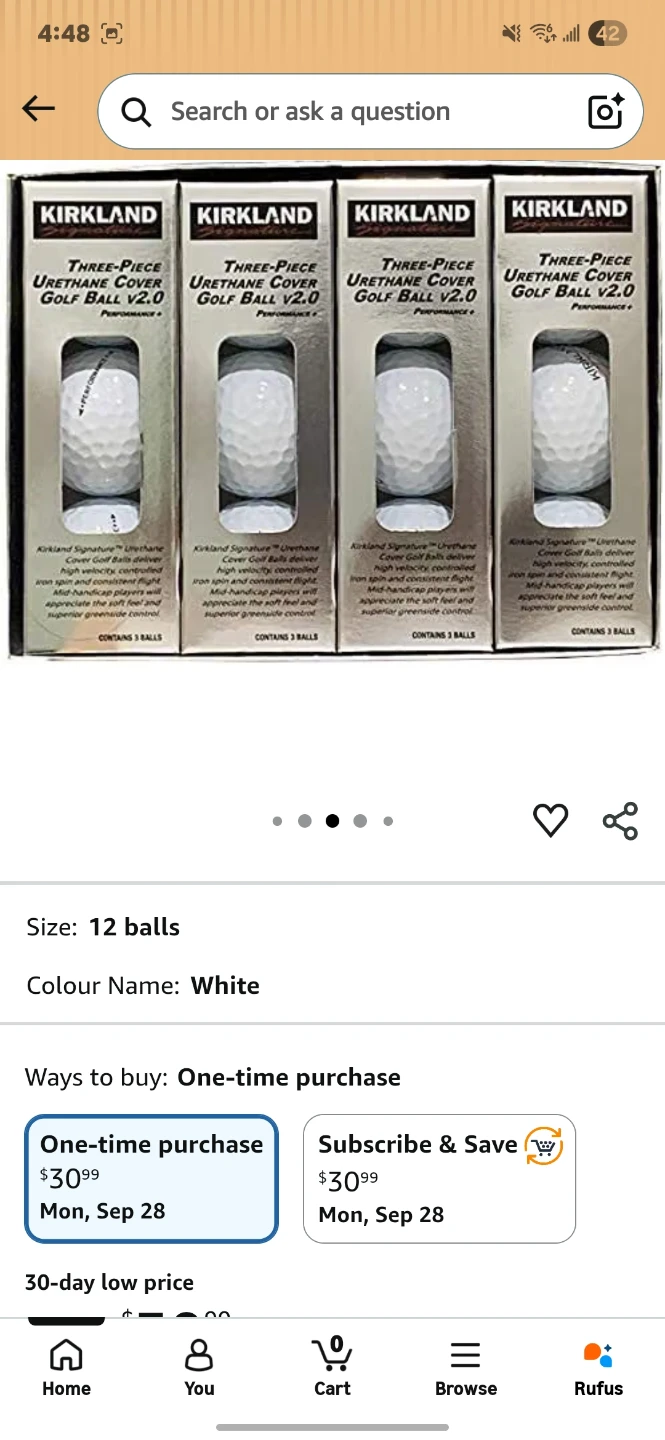 Kirkland Signature Three-Piece Urethane Golf Balls V2.0