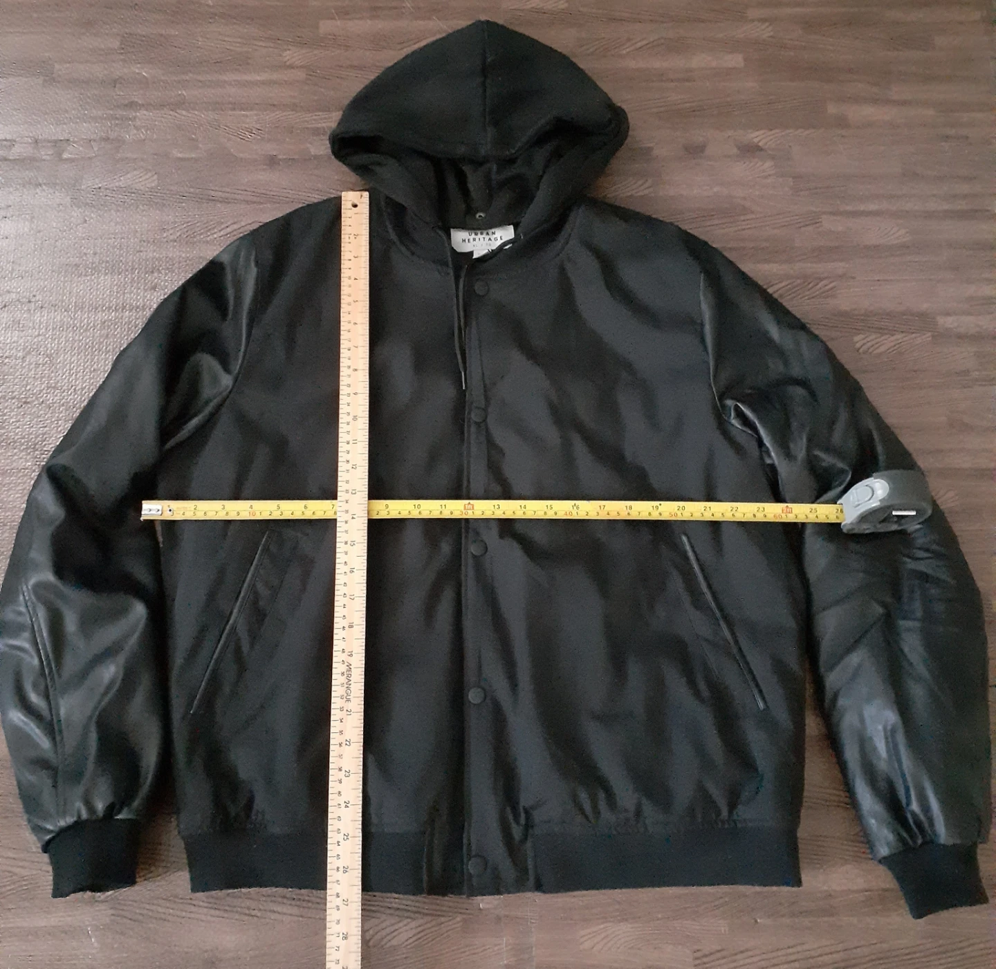 Urban Heritage Black Hooded Bomber Jacket