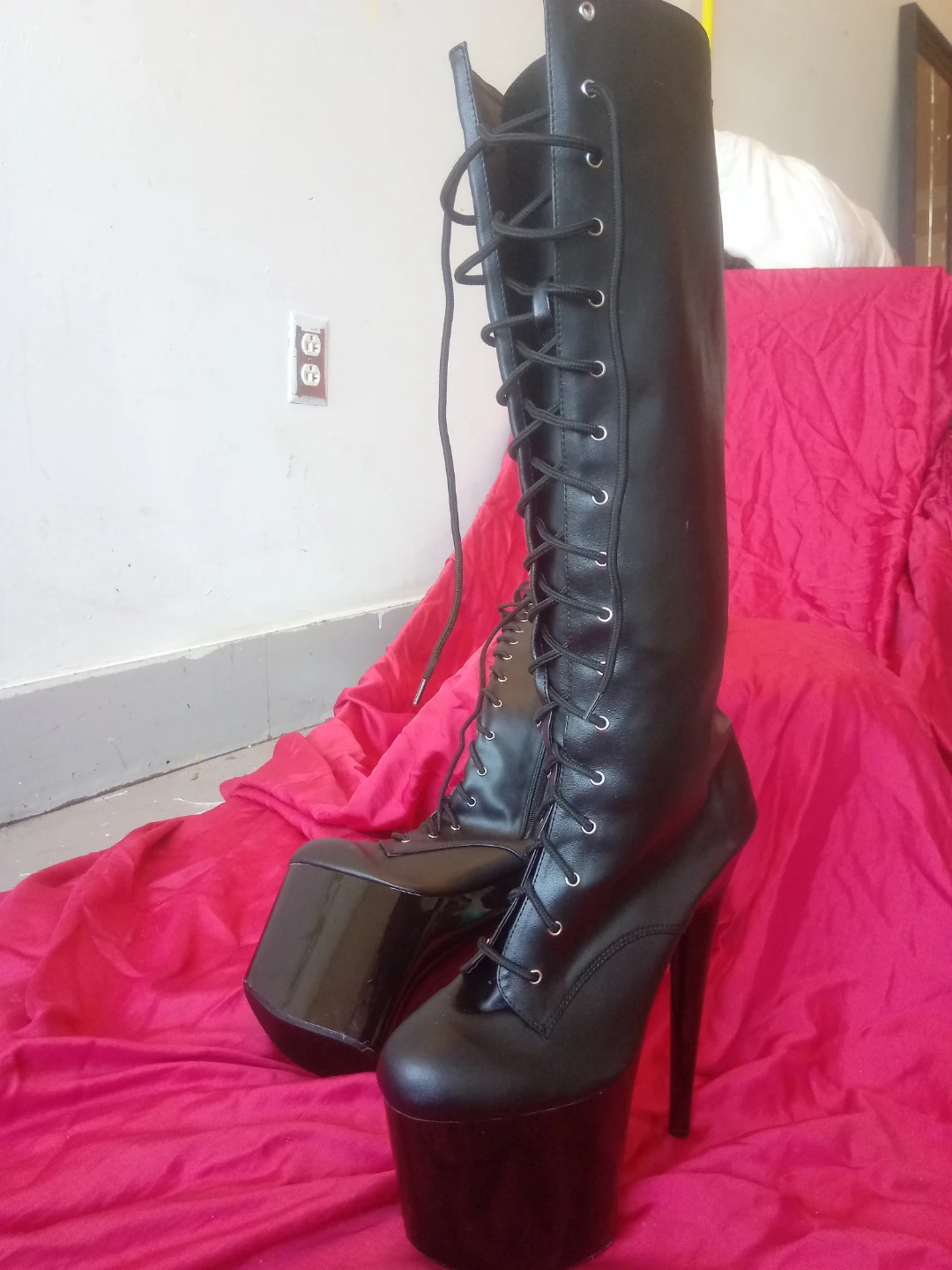 Pleaser Platform Lace-Up Knee Boots - photo 2