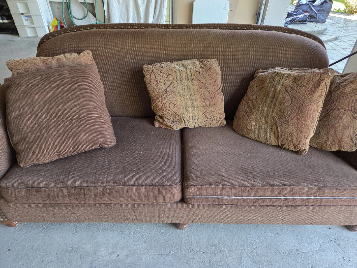 Brown Three-Seater Sofa FREE