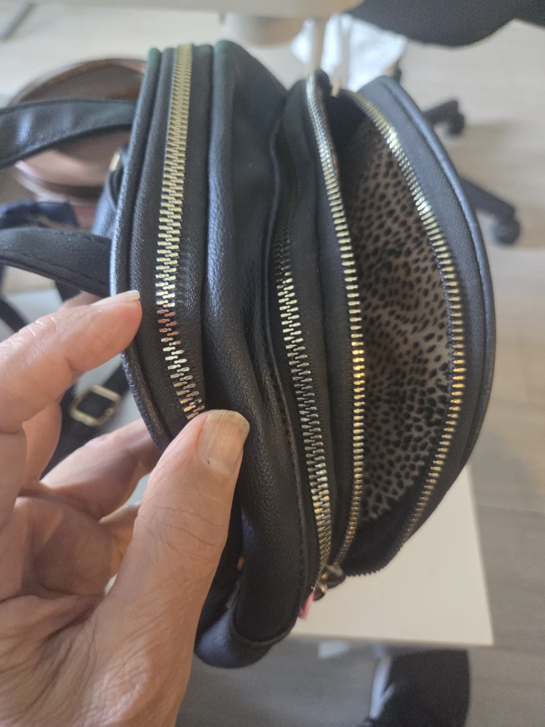 Black Quilted Mini Backpack - photo 5