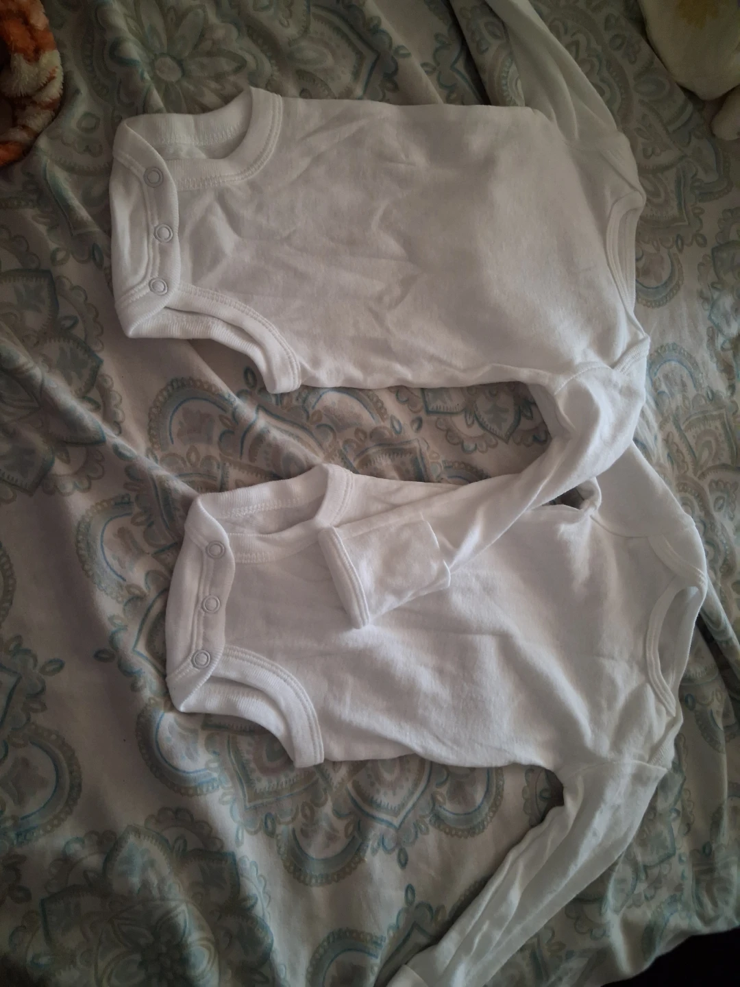 Carter's Newborn White Bodysuits