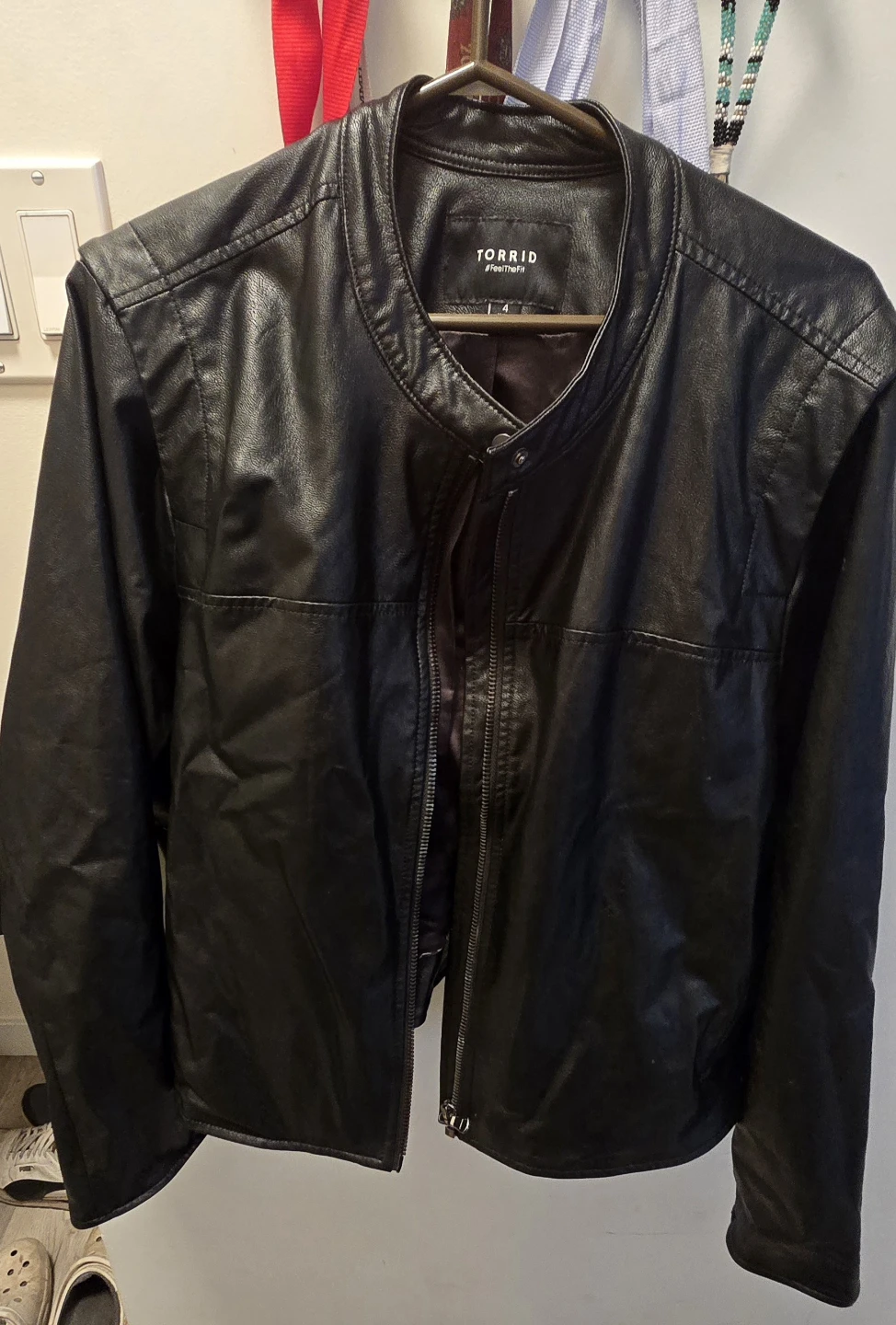 Torrid Black Faux Leather Jacket Size 4