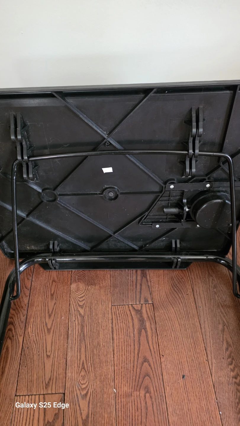 Black Adjustable Folding Tray Table - photo 3