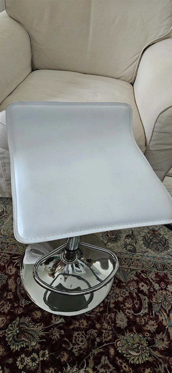 Modern white adjustable bar stool - photo 2