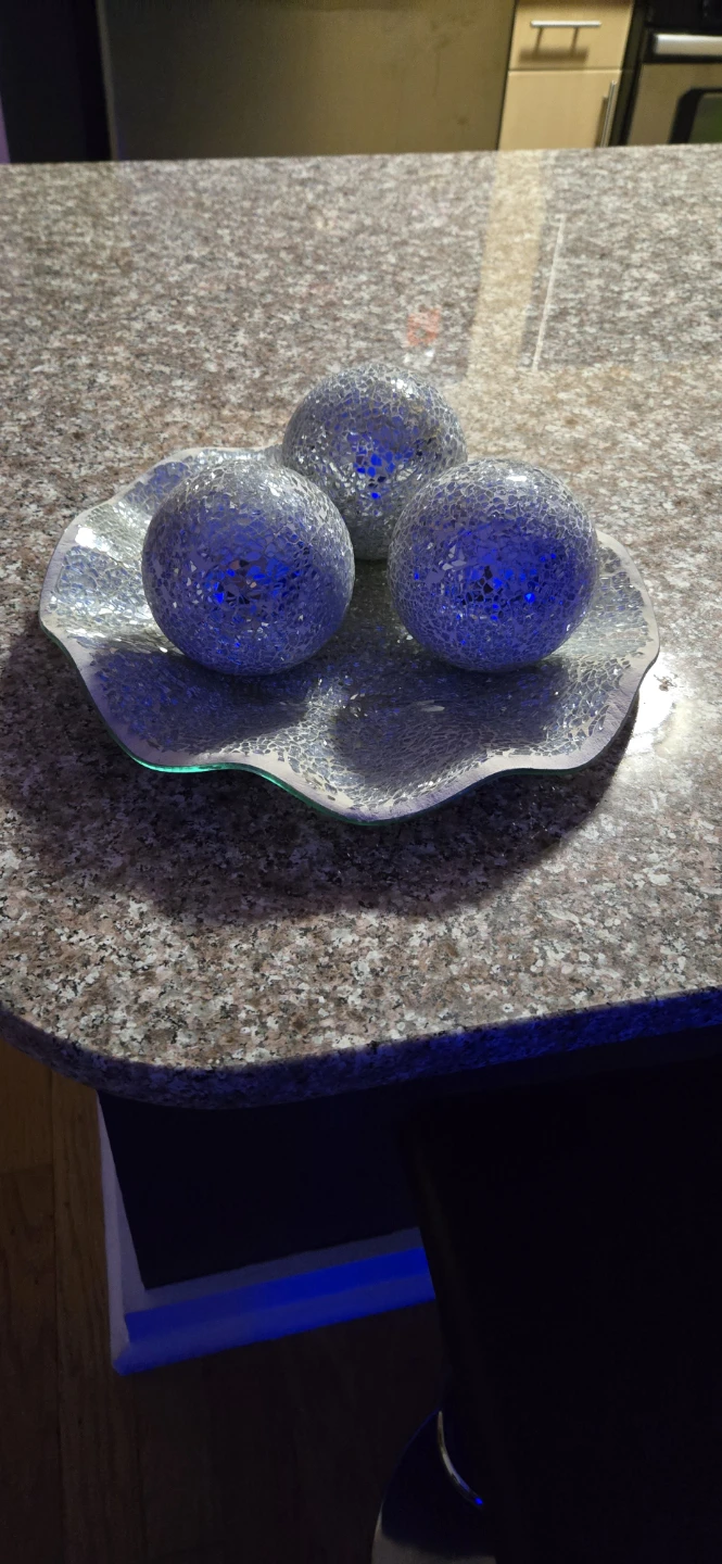 Decorative Mosaic Orb Set with Dish