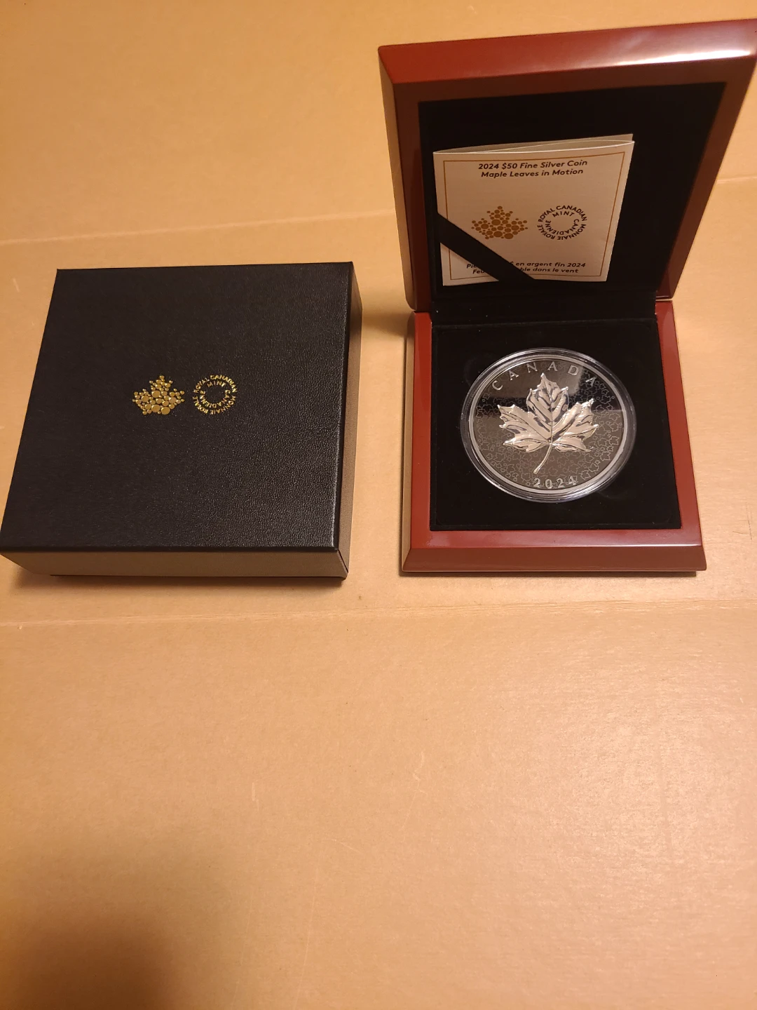 2024 $50 Fine Silver Coin Maple Leaves in Motion - photo 4