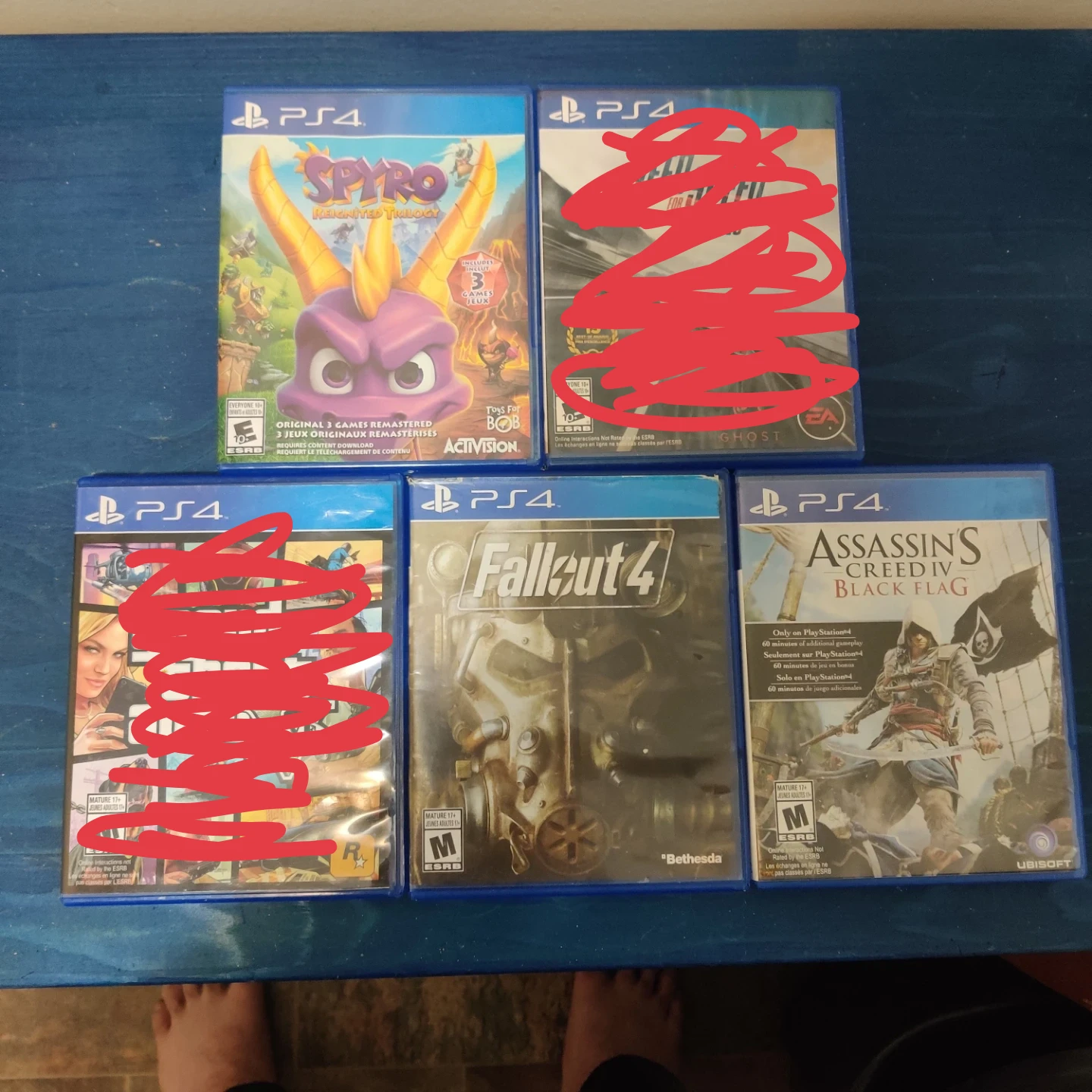 Set of 5 PlayStation 4 Games 5$ each