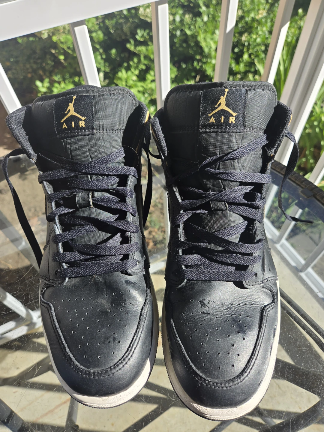Air Jordan Mid Black and Gold Sneakers - photo 2