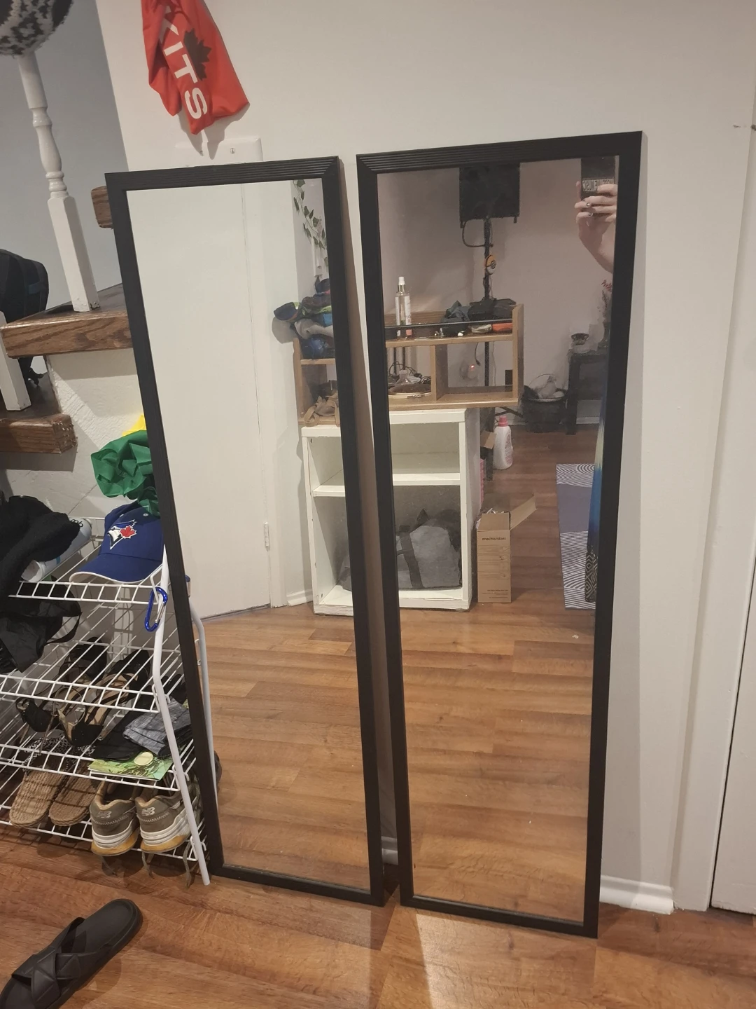 Full length black floor mirror