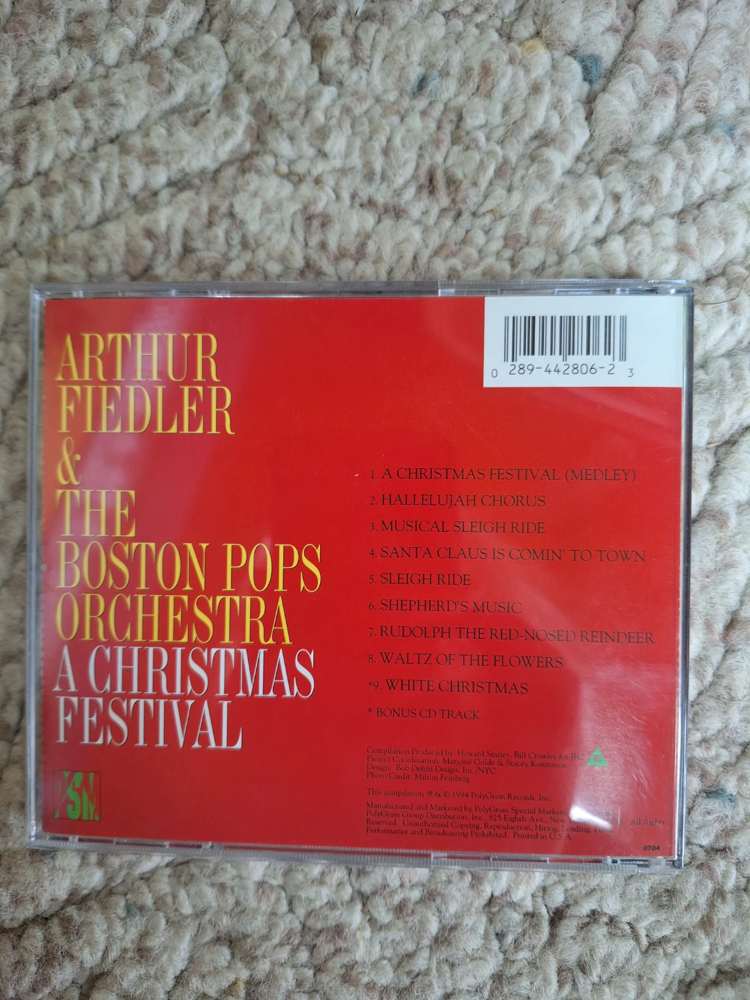 Arthur Fiedler & The Boston Pops: A Christmas Festival CD - photo 2