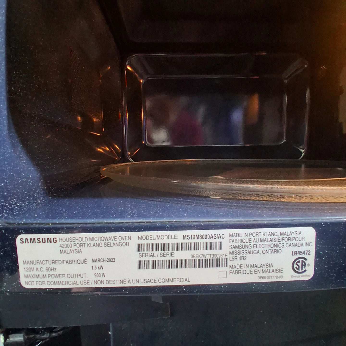 Samsung Microwave MS19M8000AS/AC - photo 3
