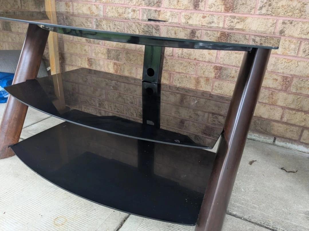 3 tier modern glass TV stand - photo 2