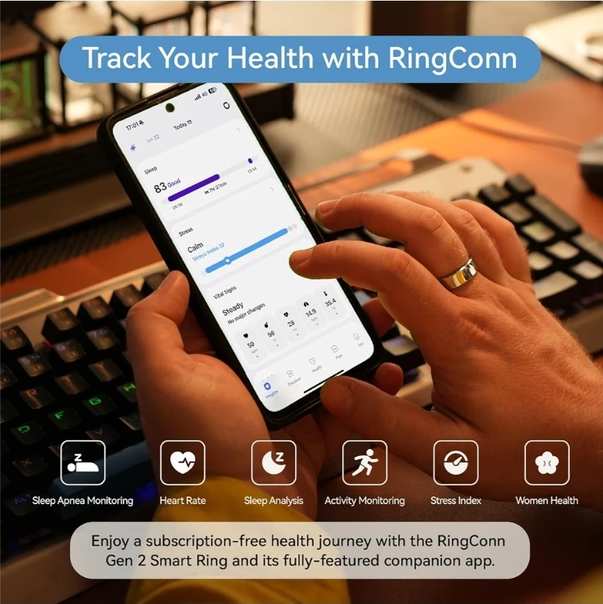 RingConn Gen 2 Smart Ring (SILVER) SIZE 9 - photo 4