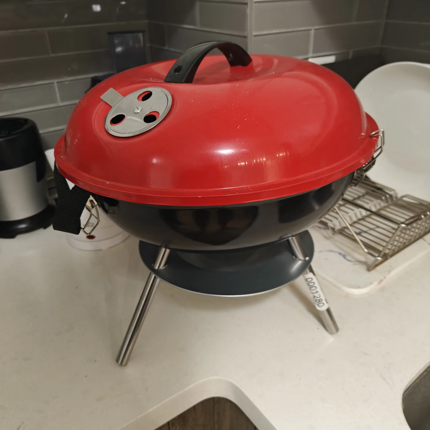 Portable Red Charcoal Grill - photo 4