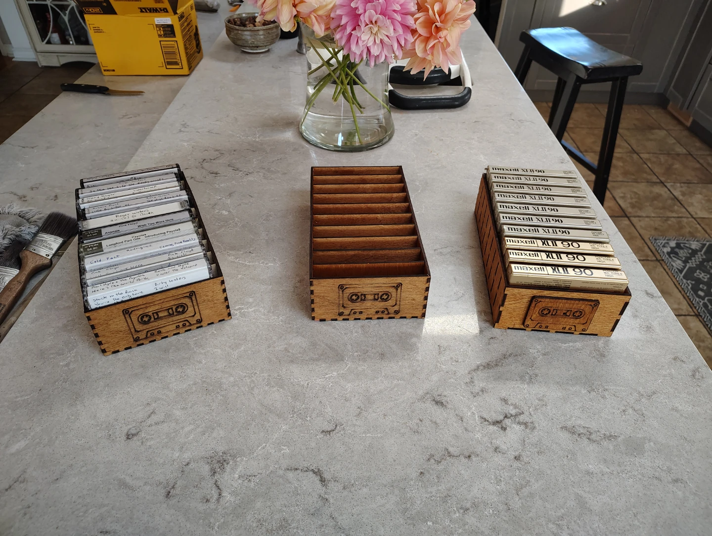 Custom Wooden Cassette Tape Storage Holders