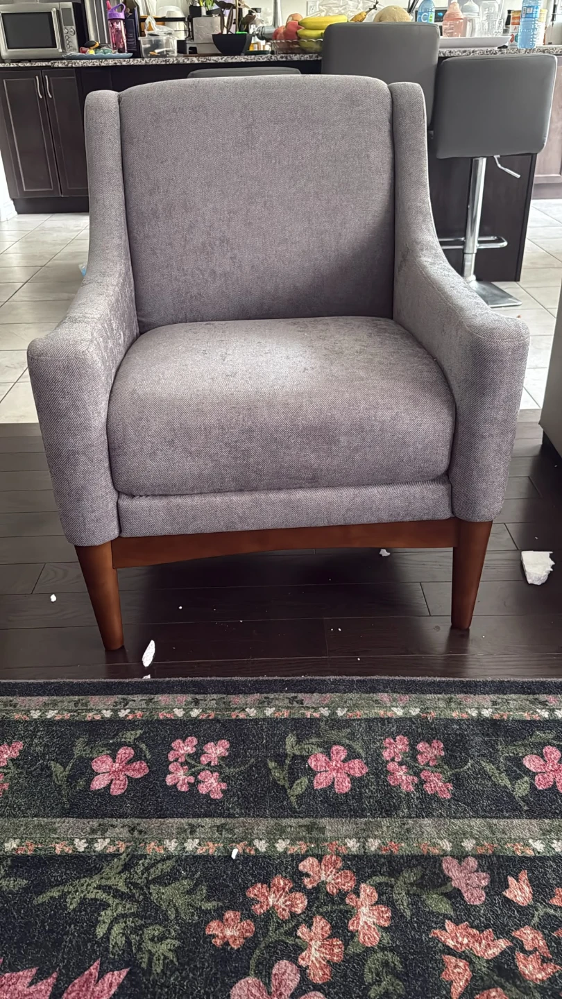 Grey Upholstered Accent Chair