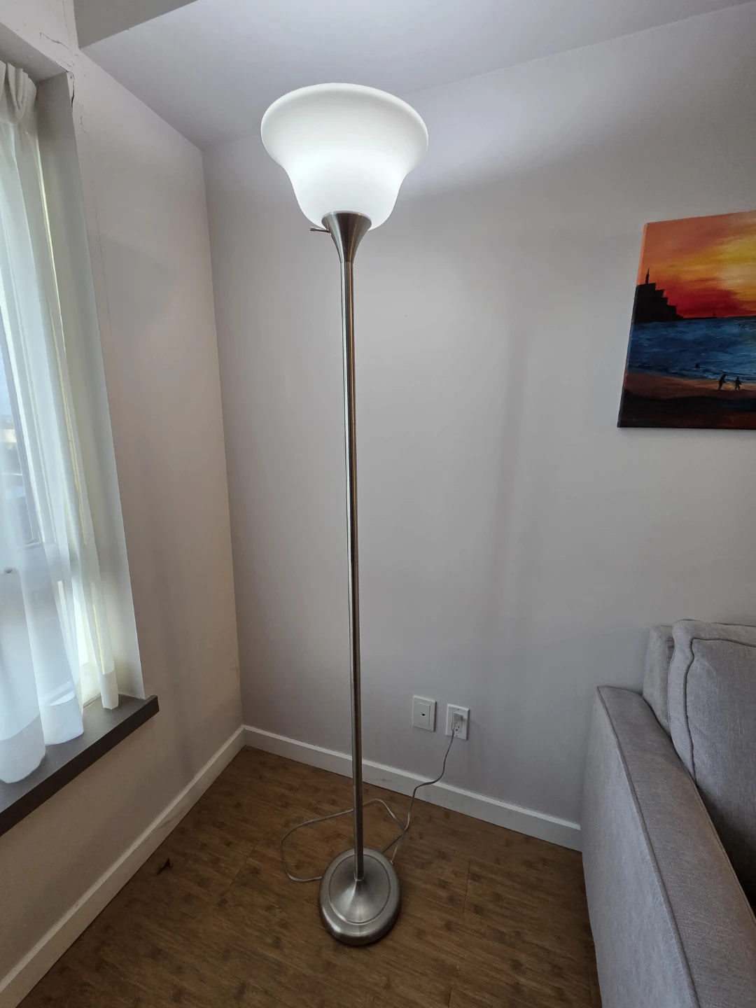 Brushed Nickel Torchiere Floor Lamp