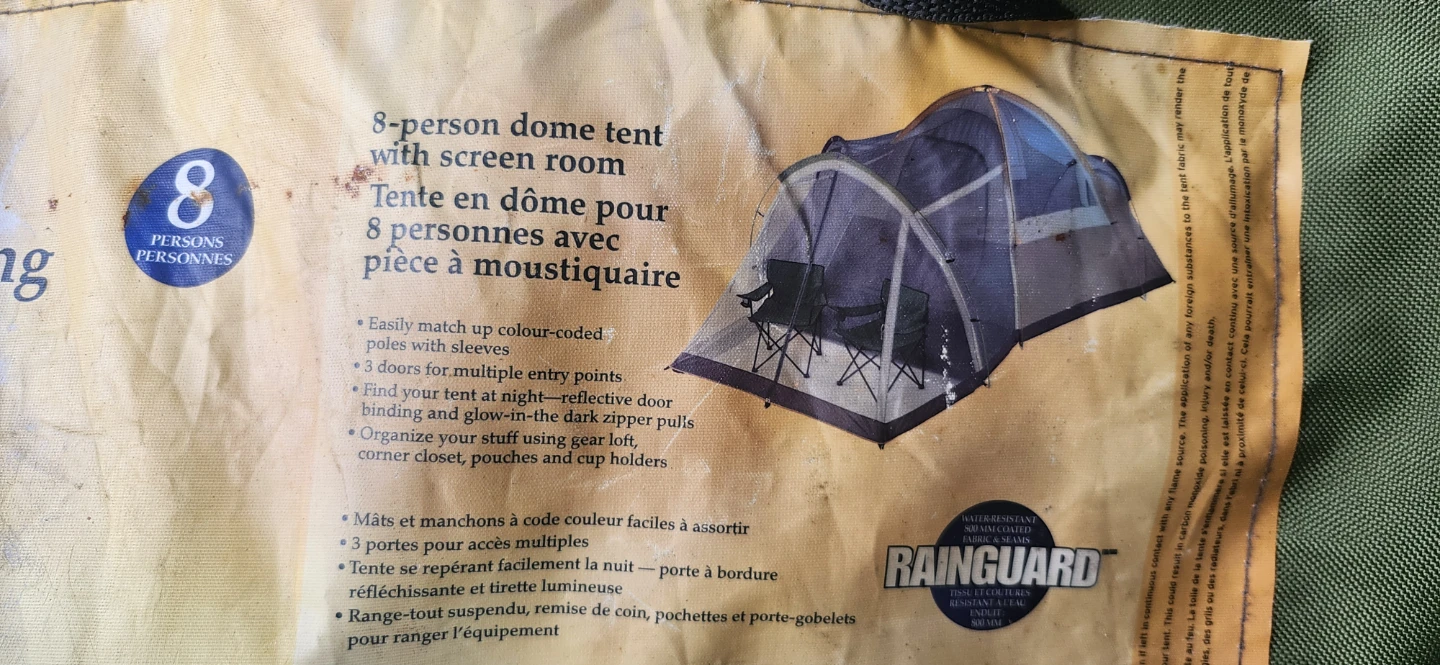 8-Person Dome Tent with Screen Room, used once