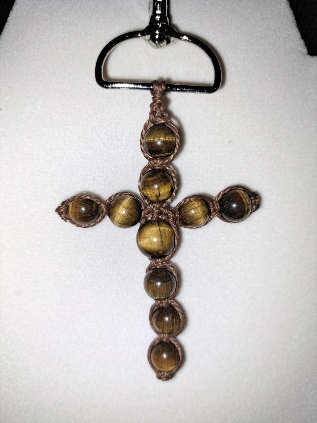 Genuine Tiger's Eye crystal keychain. Handmade.