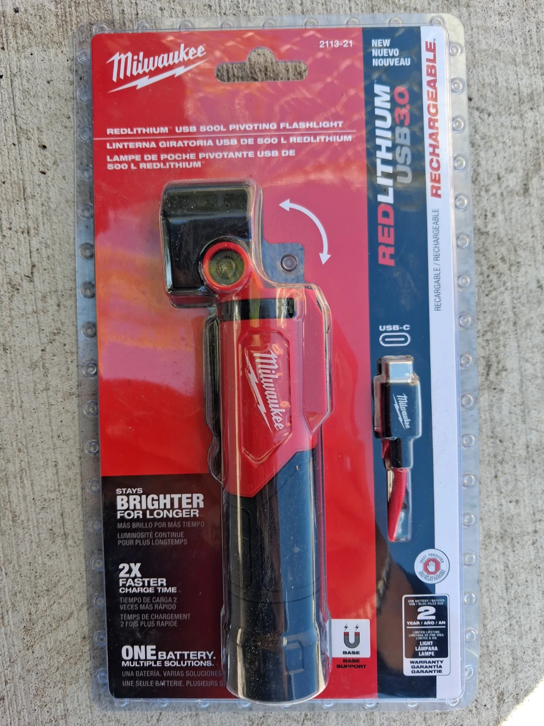 Milwaukee 500L Pivoting REDLITHIUM USB Flashlight
