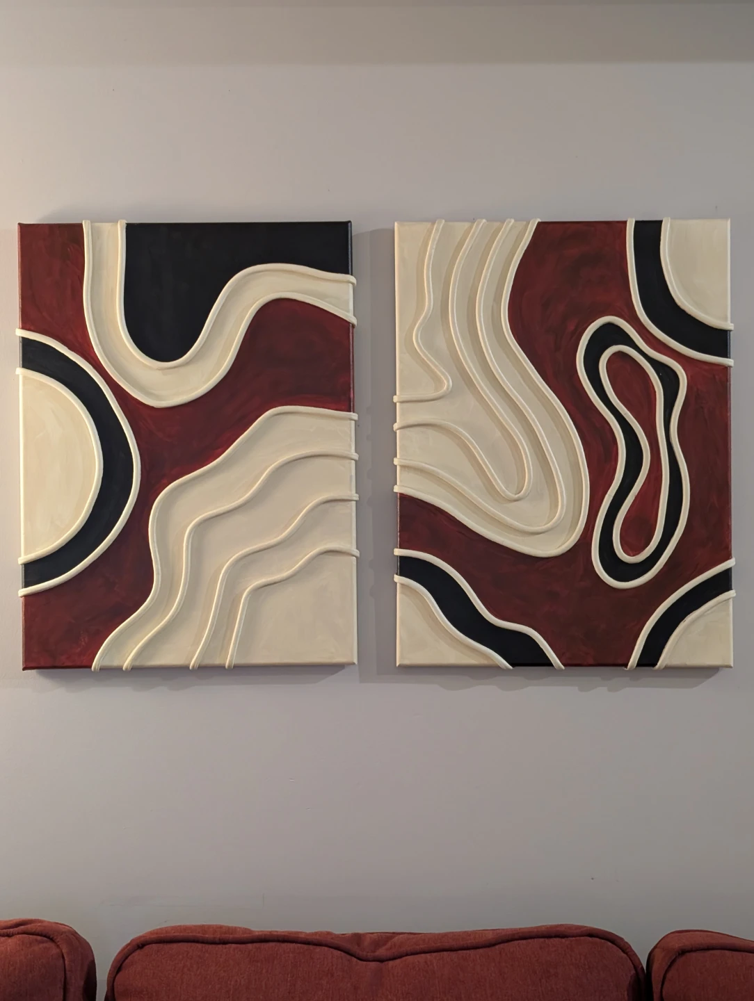 Handmade Abstract Textured Canvas Wall Art Set - photo 2