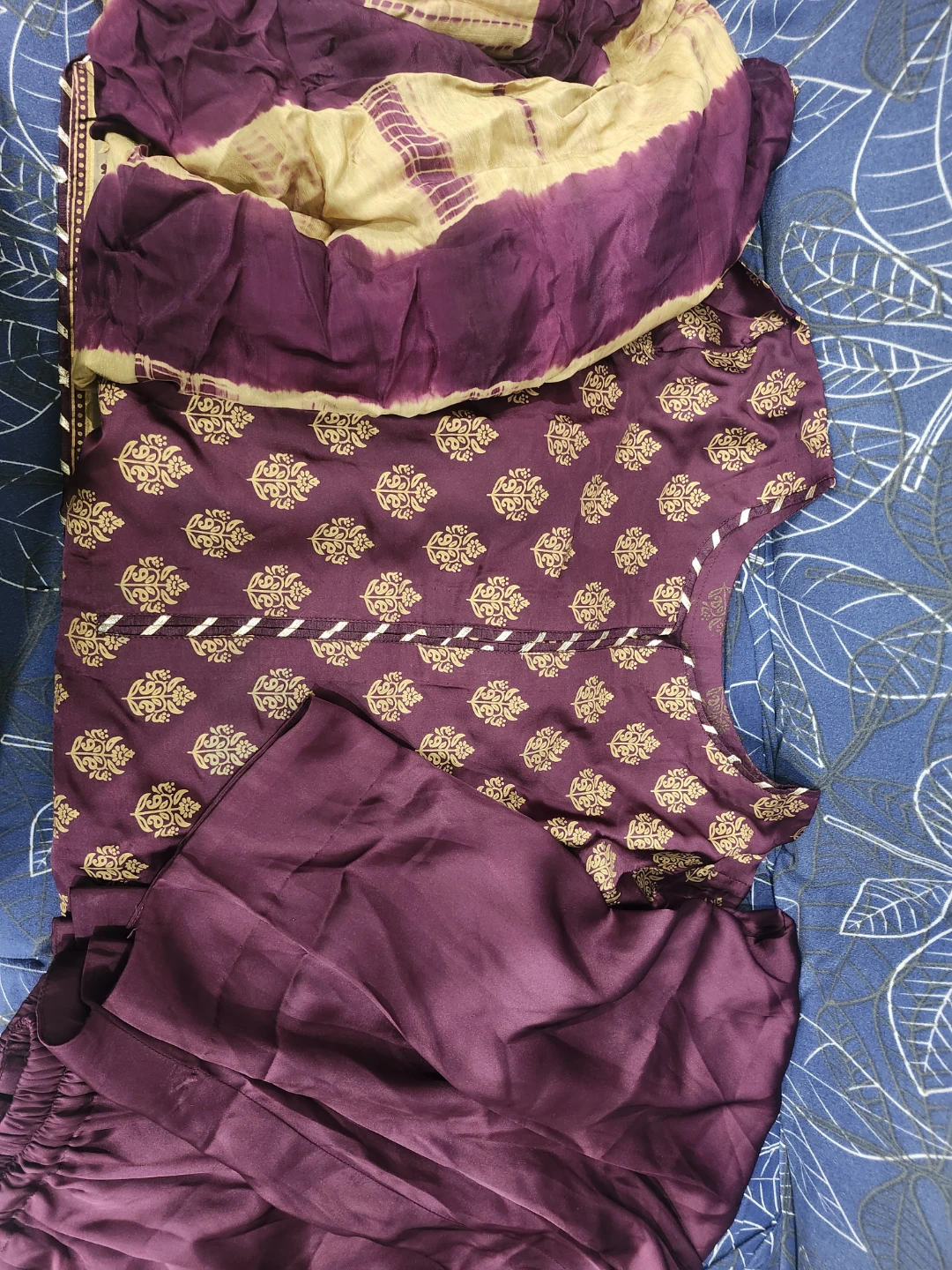 Purple and Gold  Kurta Set - photo 3
