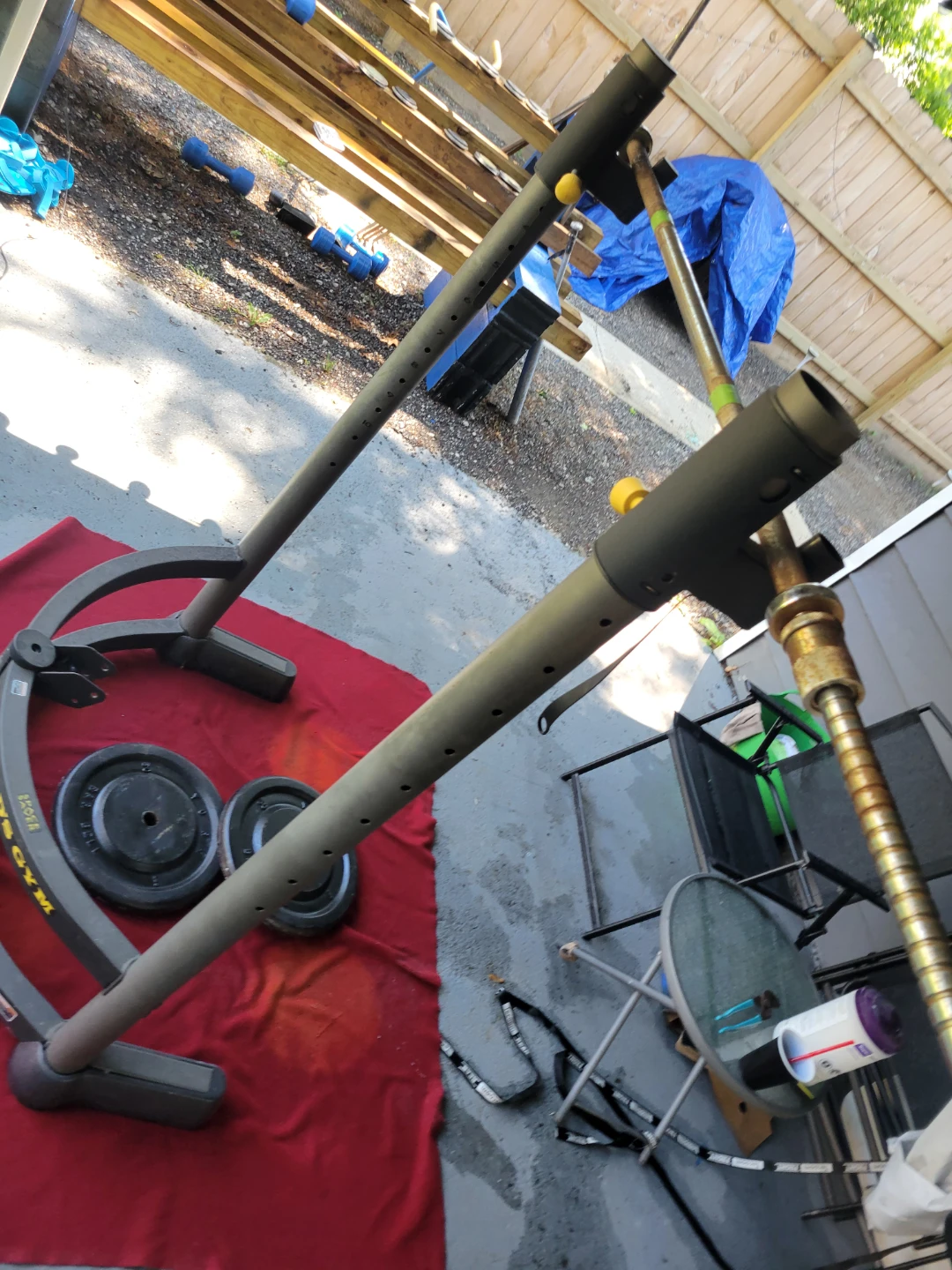 GOLD'S GYM  SQUAT RACK 1"HOLE PLATES 100LBs - photo 5