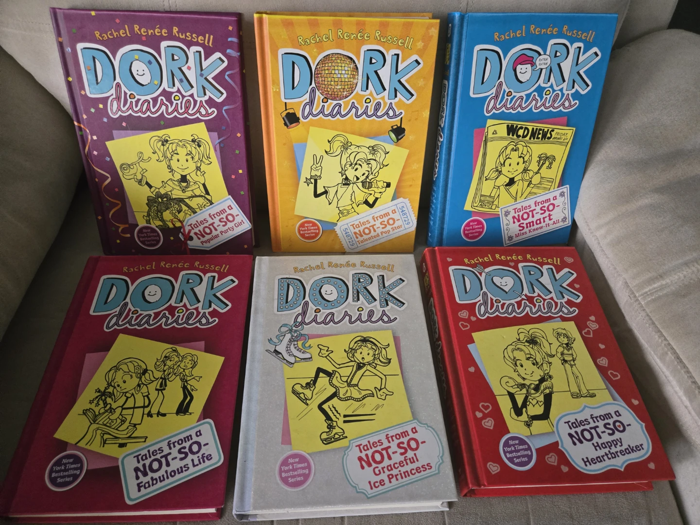 Set of 6 Dork Diaries Books by Rachel Renee Russell