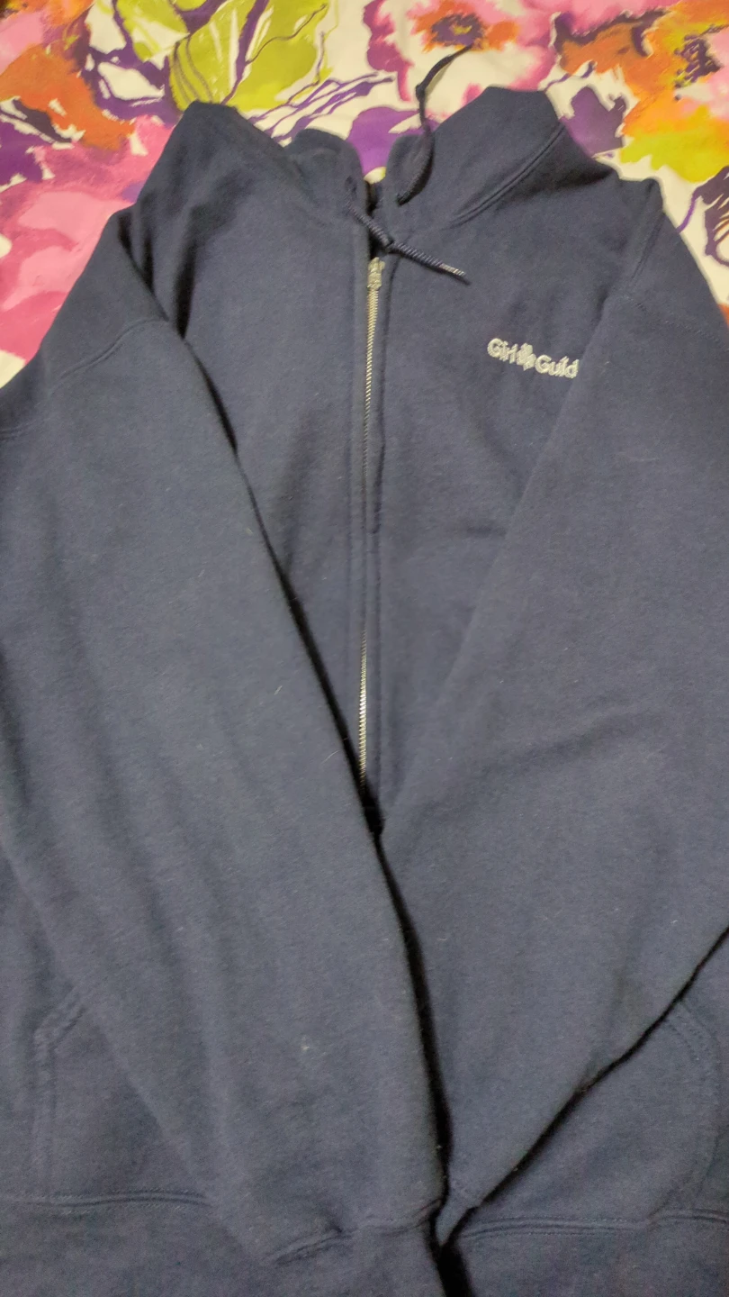 Large Adult -Girl Guides Navy Zip-Up Hoodie