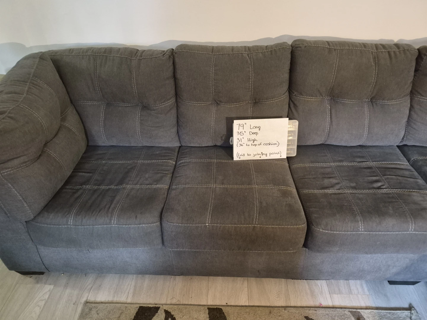 Grey Sectional Chaise Sofa with Ottoman - photo 2