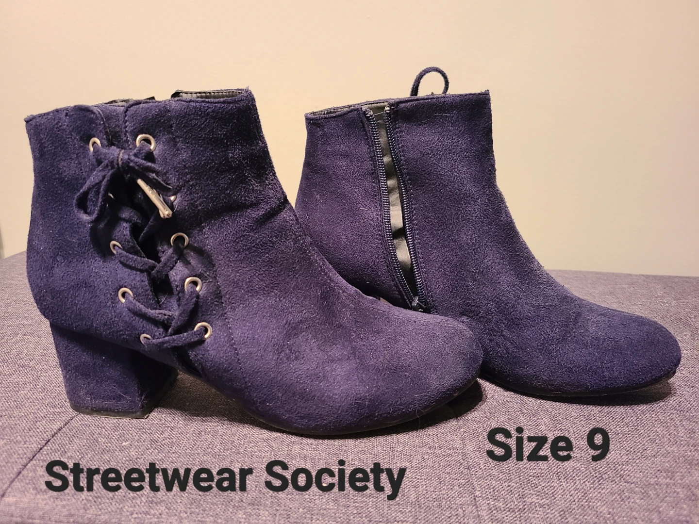 Streetwear Society Navy Ankle Boots Size 9
