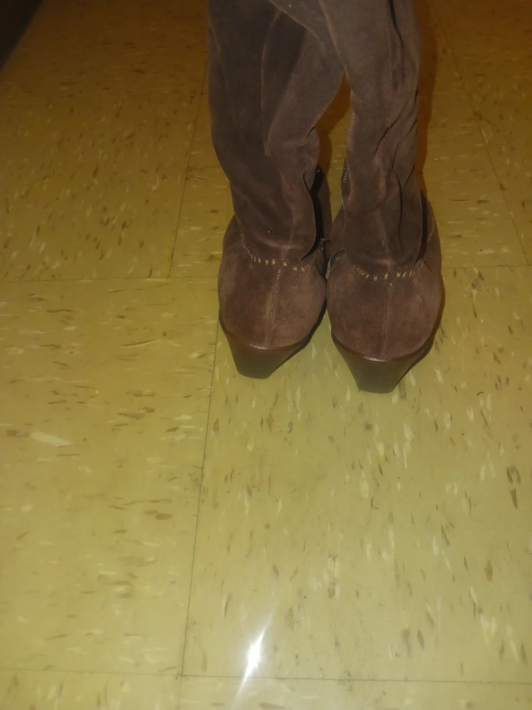 🏈 Brown Suede Wedge Boots - photo 3