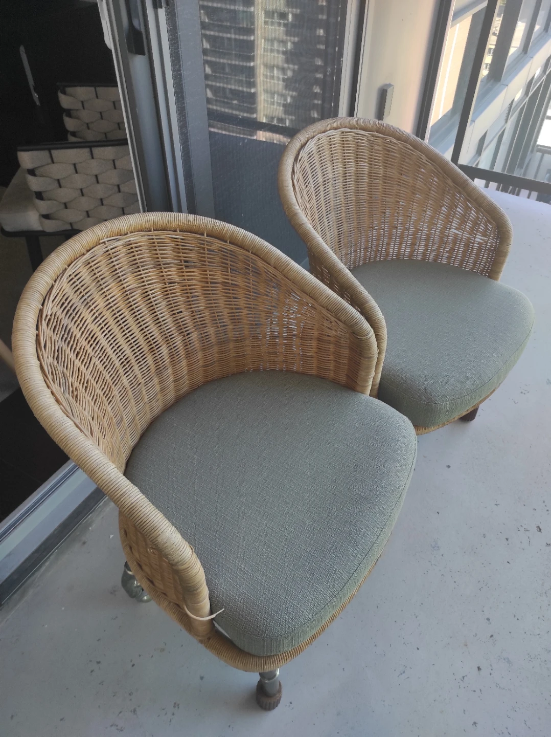 Set of Two Wicker Accent Chairs