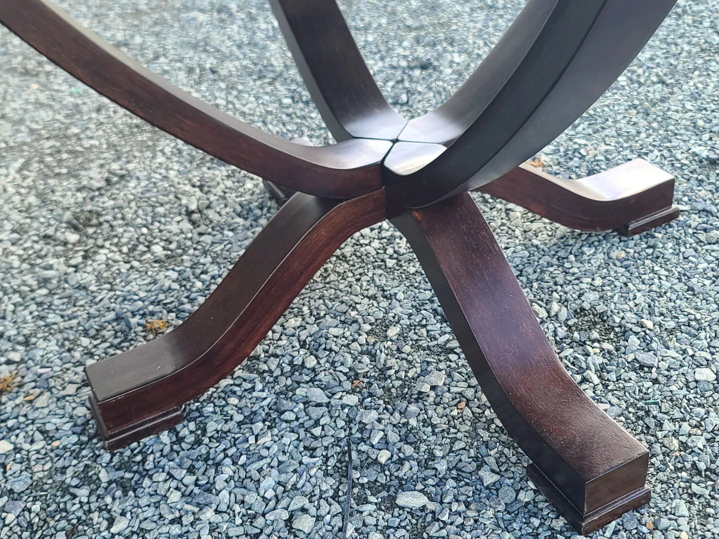 Round Wood Dining Table with 4 Upholstered Chairs – 5-Piece Set - photo 5