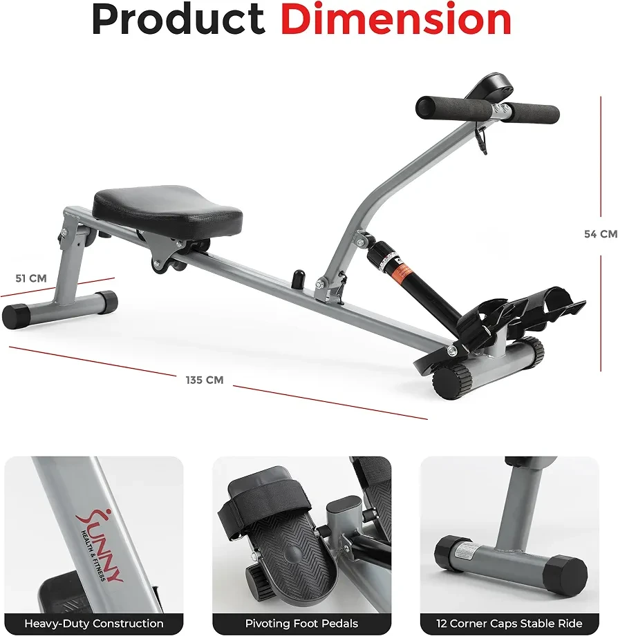 Sunny Health & Fitness Rowing Machine - photo 3