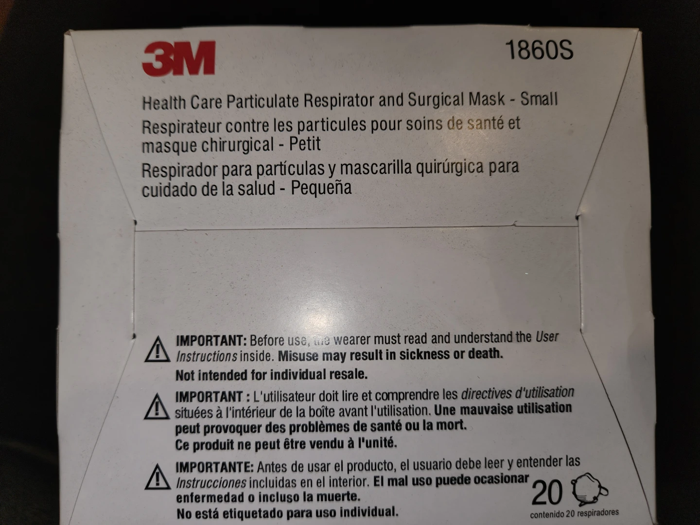 20 pack box of 3M N95 masks. VARIOUS SIZES AVAILABLE - photo 3