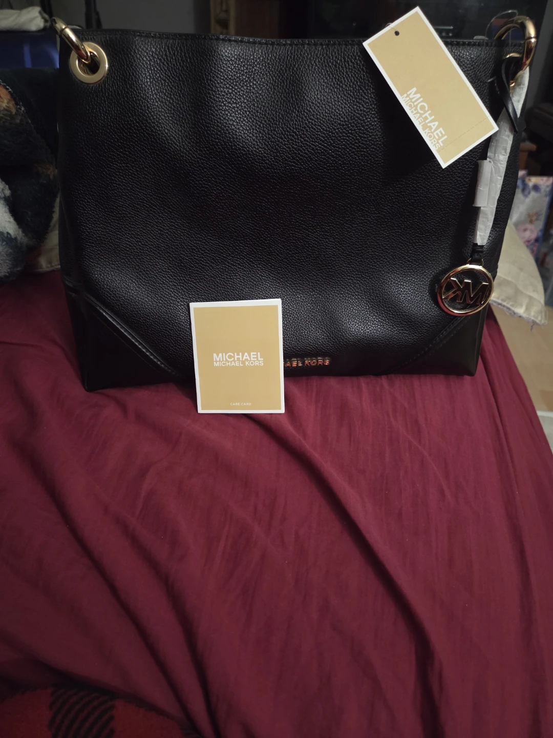 Michael Kors Black Leather Hobo Shoulder Bag