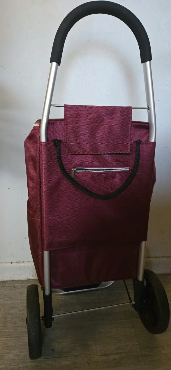 Burgundy Insulated Rolling Shopping Cart - photo 3