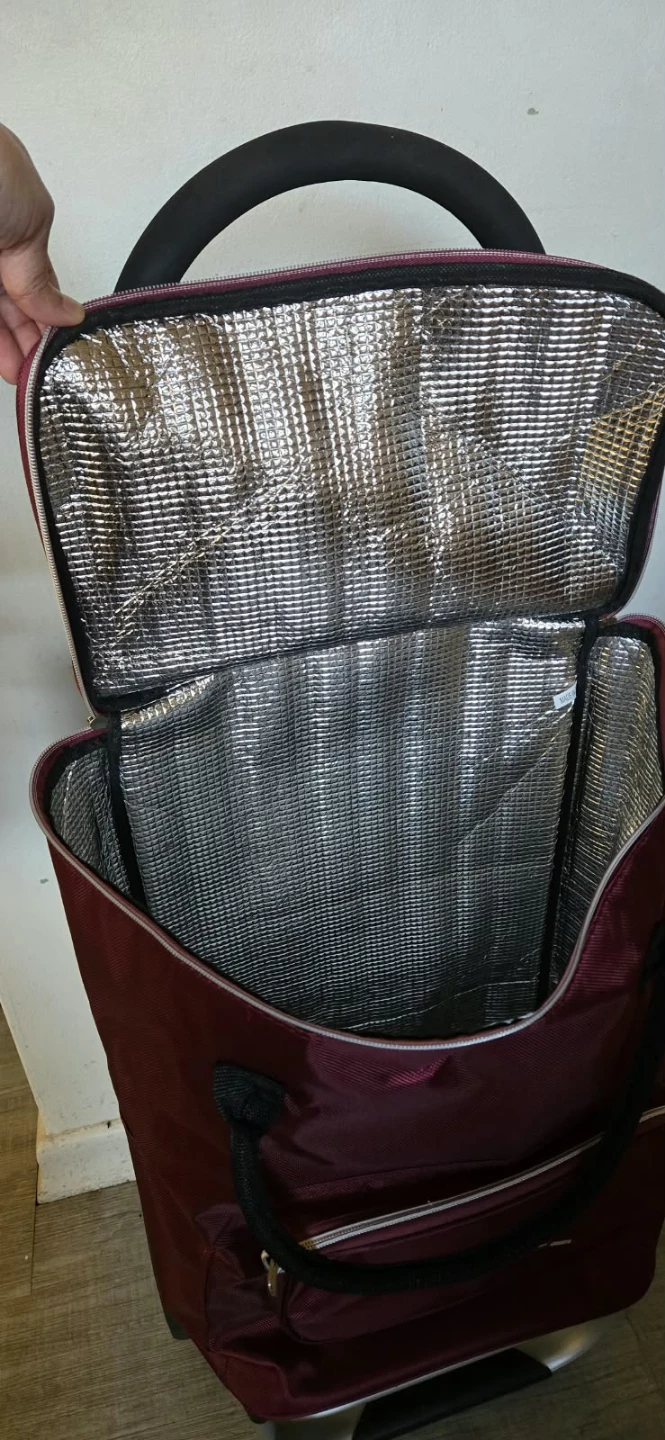 Burgundy Insulated Rolling Shopping Cart - photo 4