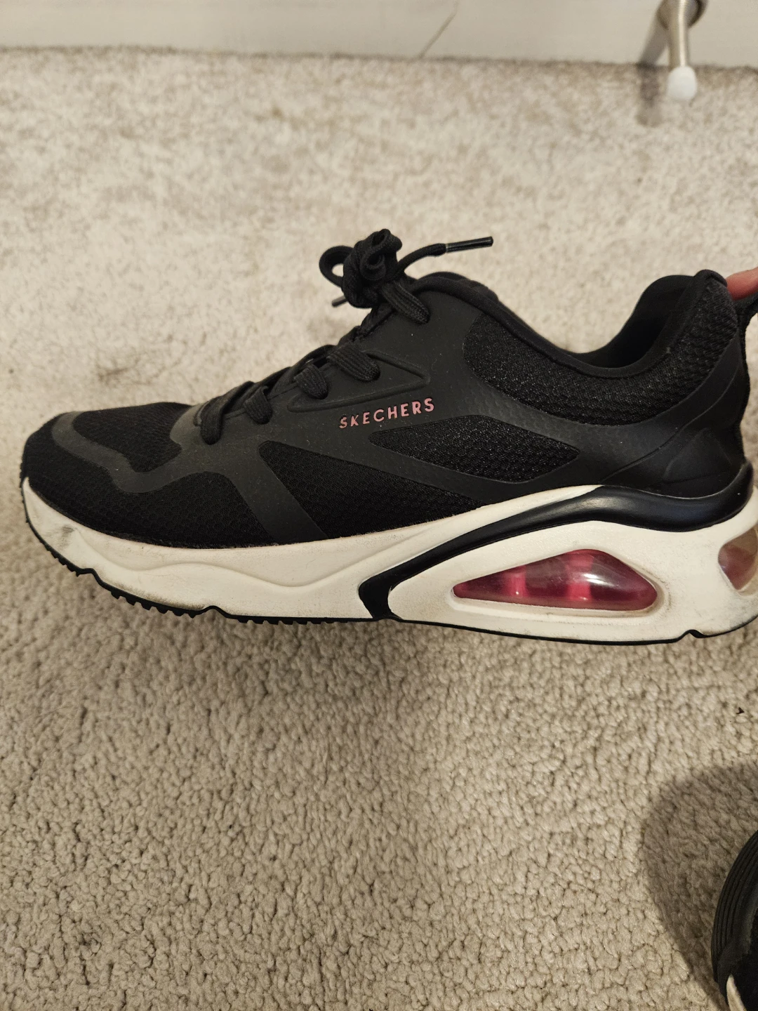 Skechers black and pink sneakers