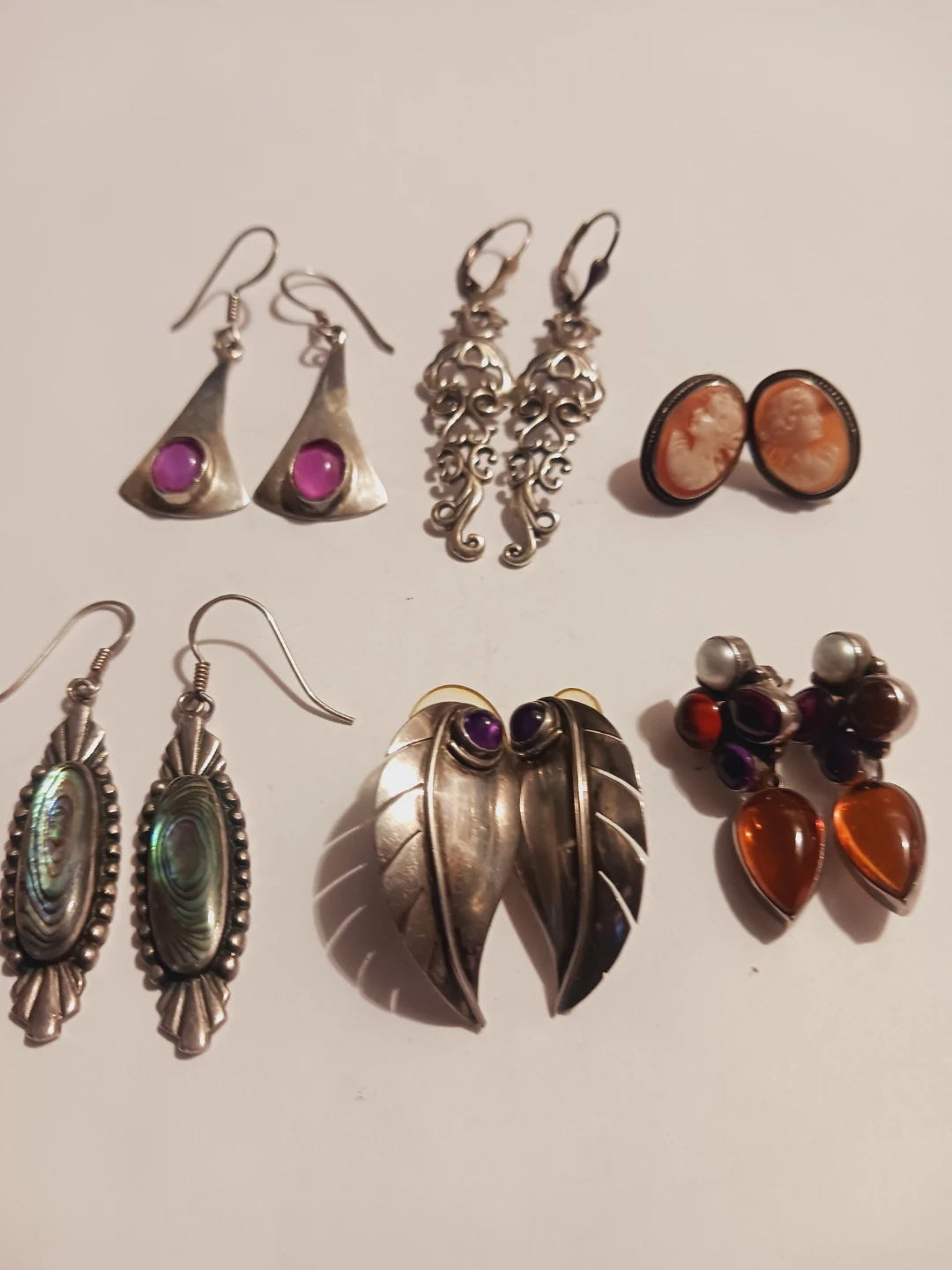 Lot of 6 × Pairs of Sterling Silver 925 Earrings - photo 3
