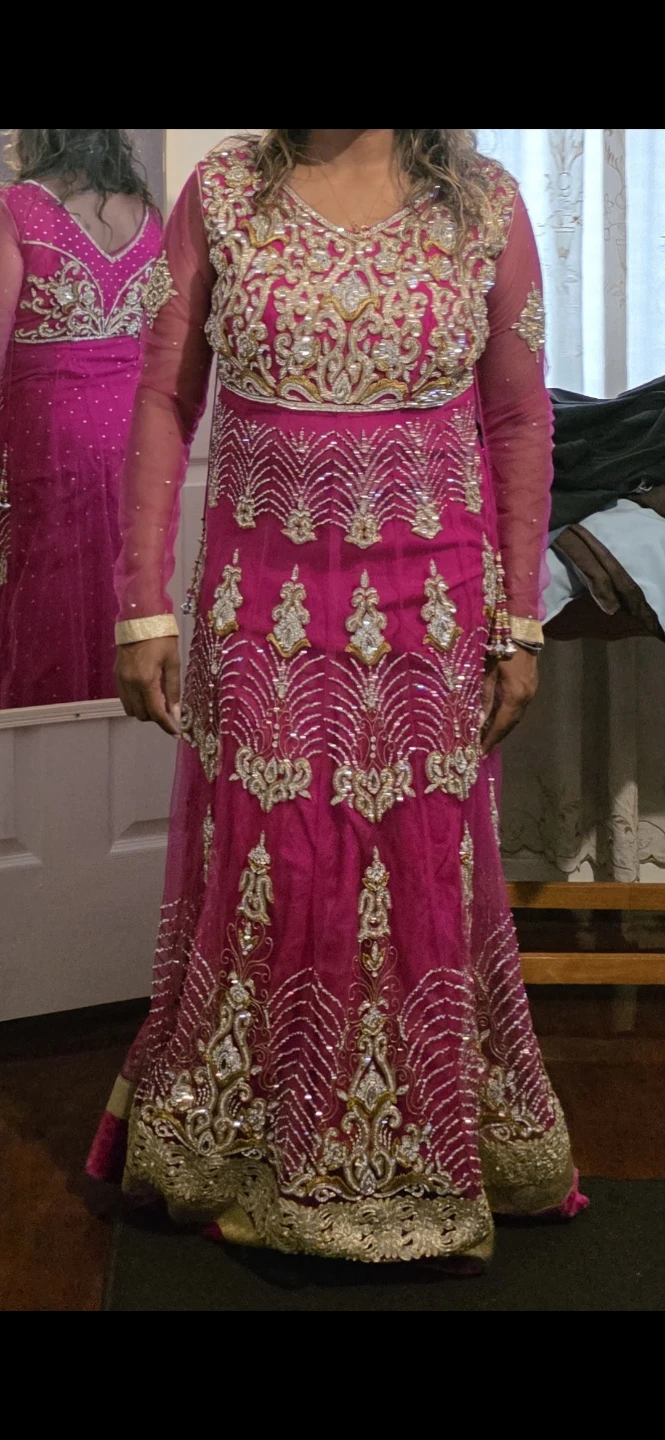 Pink Embroidered Long Dress