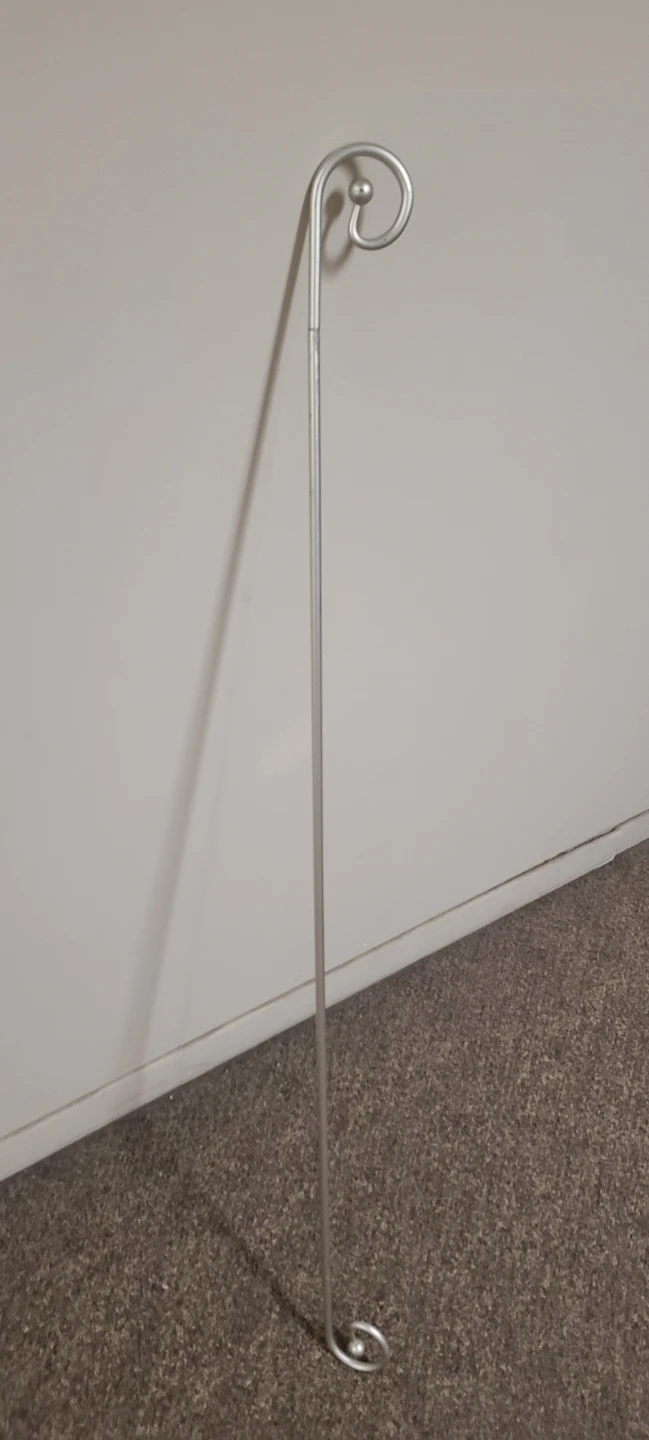 Silver metal curtain rod