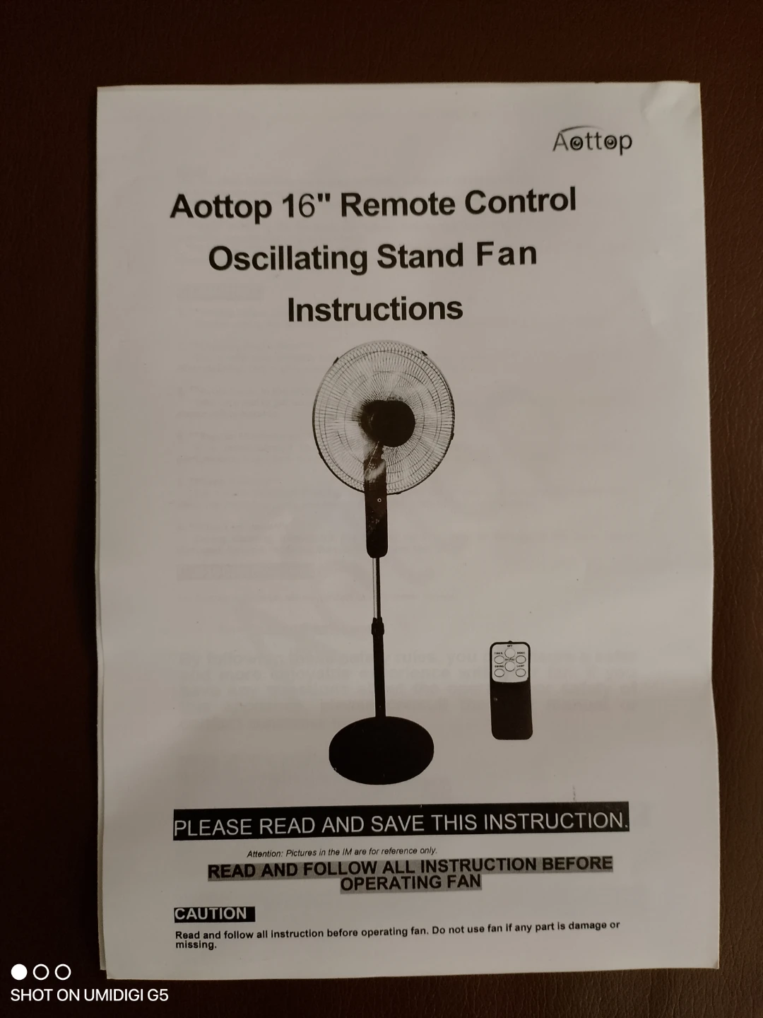 Aottop 16" Remote Control Stand Fan - photo 5
