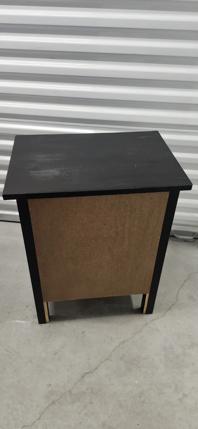 Ikea Black 2-Drawer Nightstand - photo 5