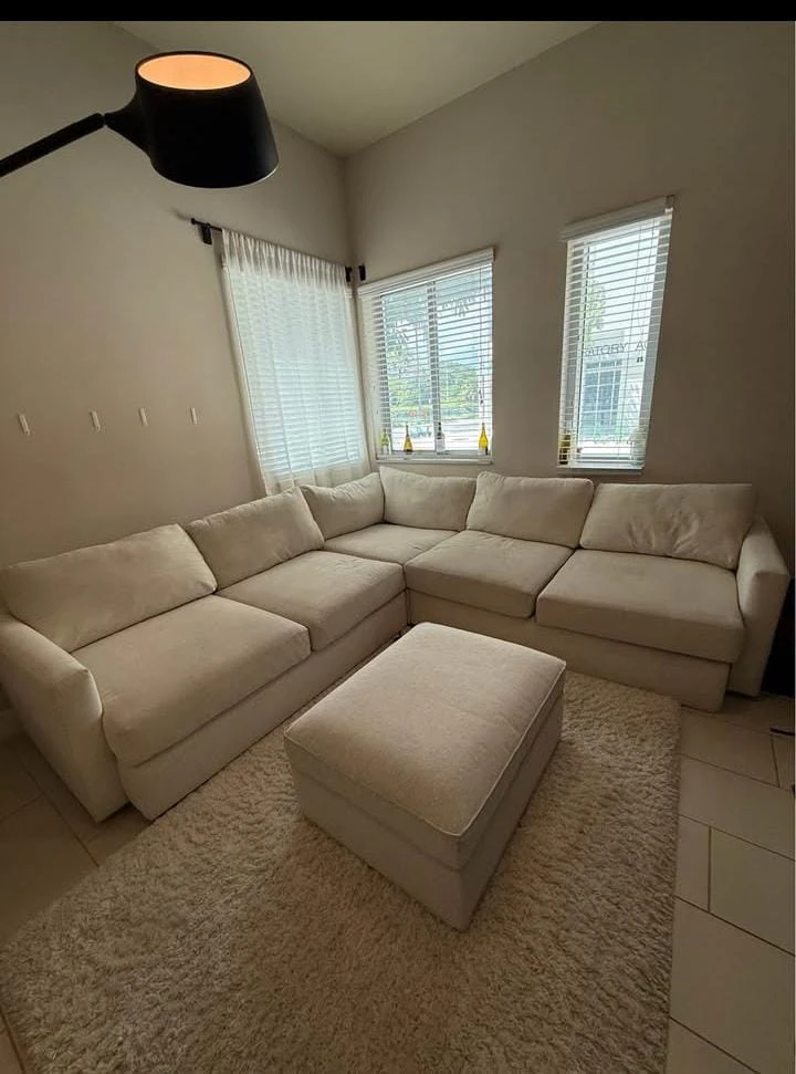 Beige Sofa+Working ottoman-Delivery available - photo 3