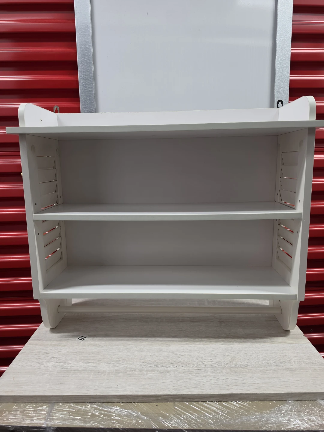 White Louvre Wall Cabinet