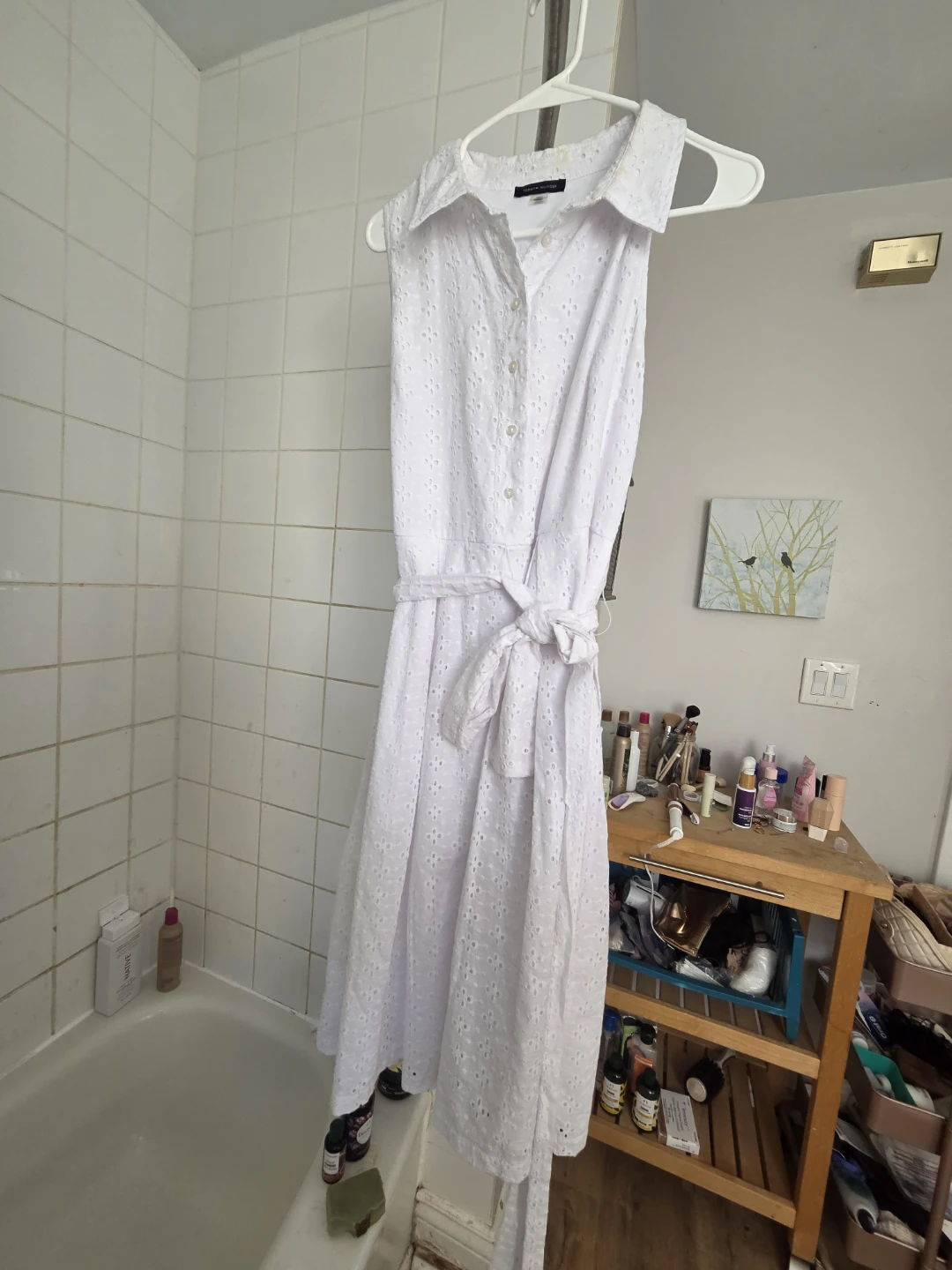 Tommy Hilfiger White Eyelet Shirt Dress