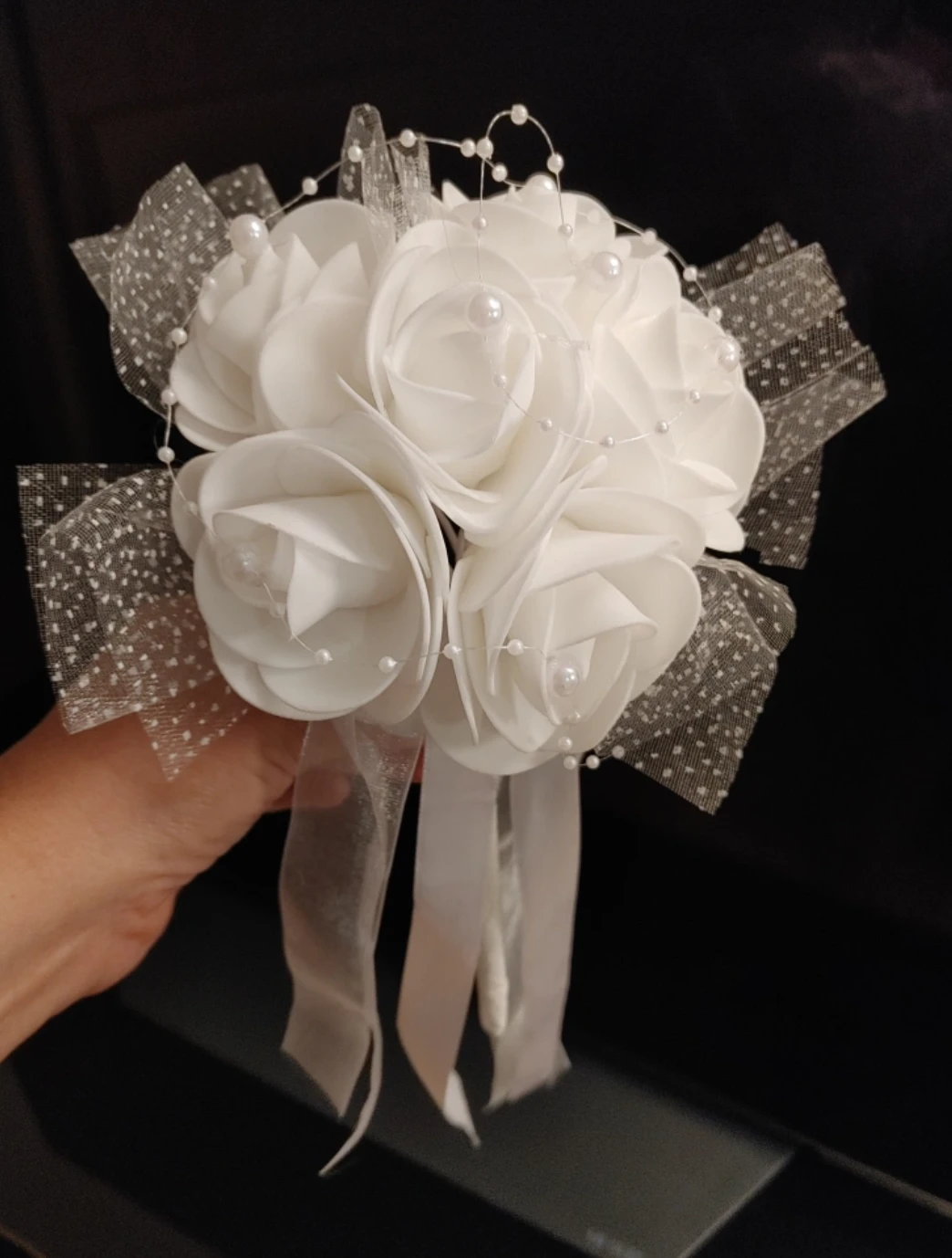 Artificial White Rose Wedding Bouquet New - photo 2